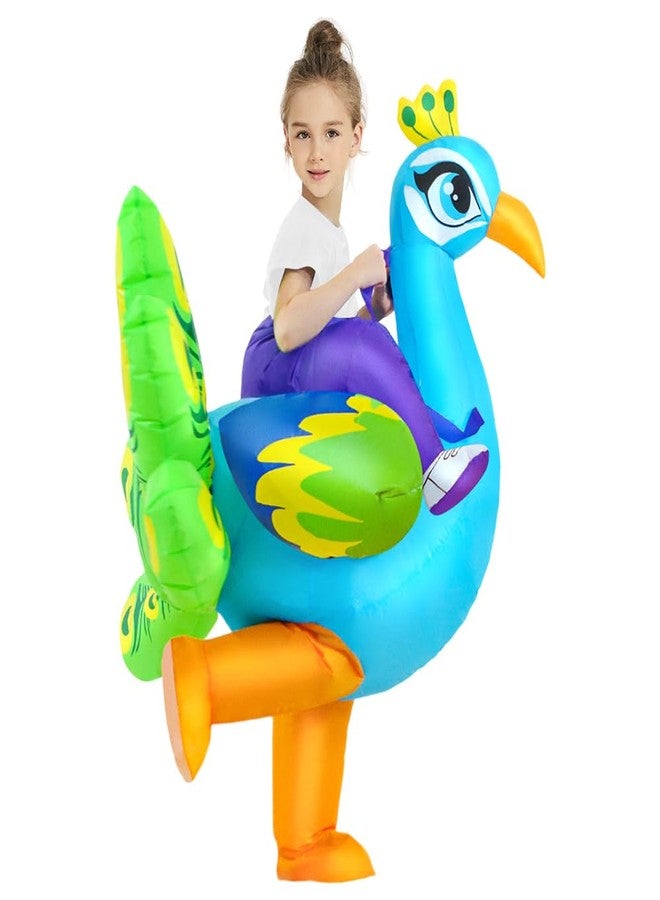 زي طاووس قابل للنفخ من KOOY للأطفال، زي طاووس قابل للنفخ، أزياء هالوين مضحكة للأطفال - Image 4